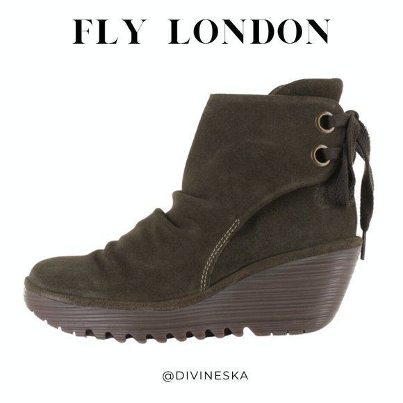 Nwt Fly London Yama Ankle Boot Wedge 